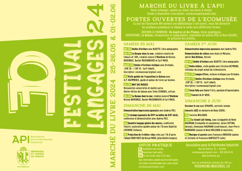 Le programme du Festival Langages 24 à Genève, à l'API 